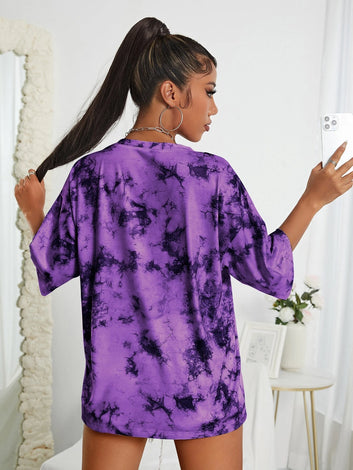 Tie dye oversized t-shirt - Purple