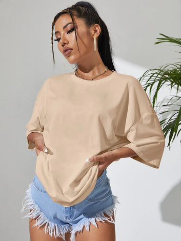 Beige Brown Oversized T-shirt