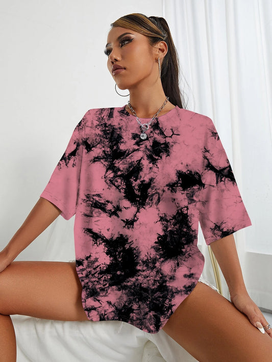 Tie dye oversized t-shirt - Pink