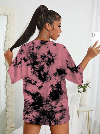 Tie dye oversized t-shirt - Pink