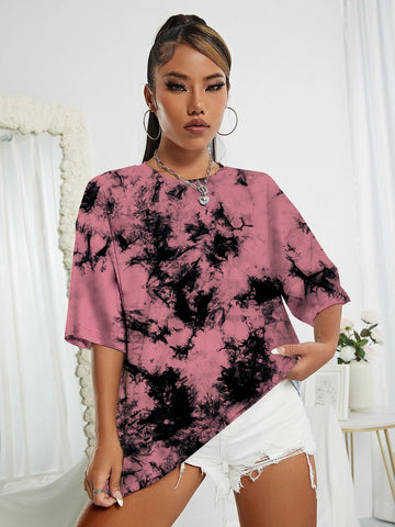 Tie dye oversized t-shirt - Pink