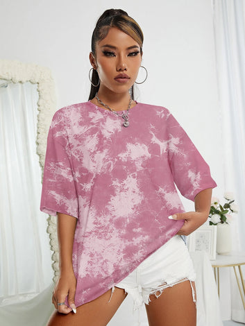 Tie dye oversized t-shirt - Dusty Pink