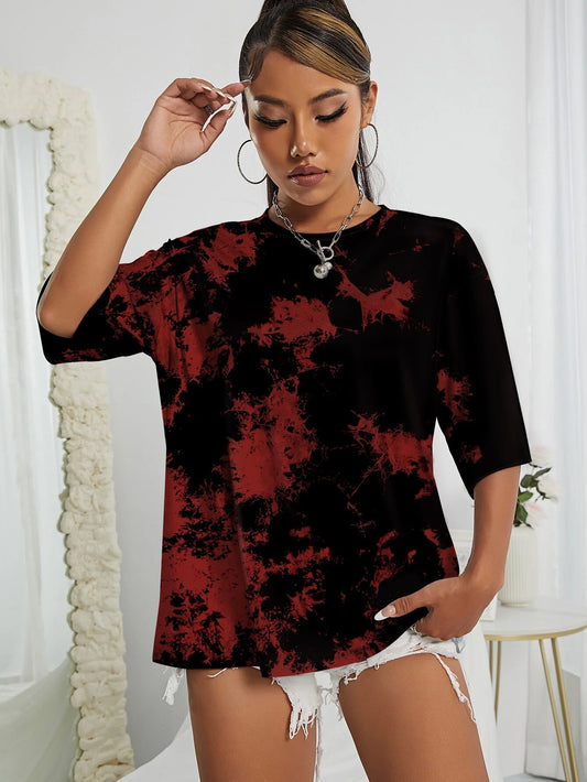 Tie dye oversized t-shirt - Red