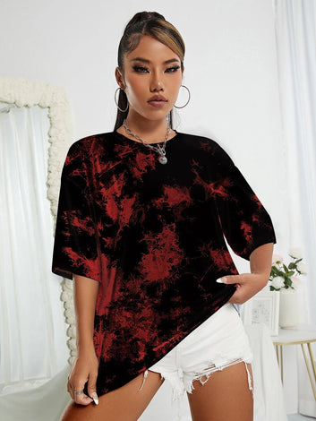 Tie dye oversized t-shirt - Red