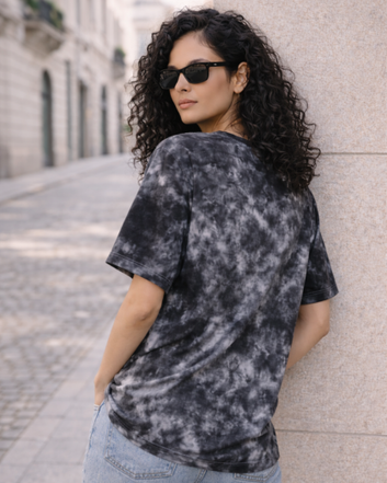 Pure Cotton TIe Dye Regular T-shirt -Black