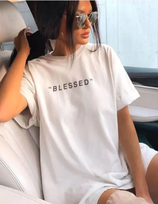 Blessed - Oversized White T-shirt