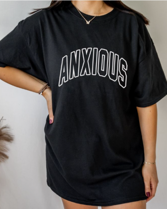 ANXIOUS - Oversized Black T-shirt