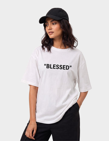 Blessed - Oversized White T-shirt
