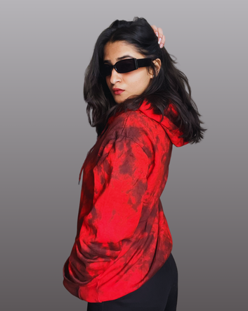 Red  Tie Dye Unisex Hoodie
