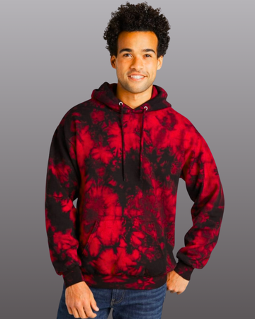 Red & Black Tie Dye Unisex Hoodie