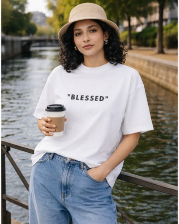 Blessed - Oversized White T-shirt