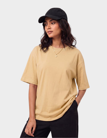 Beige Brown Oversized T-shirt