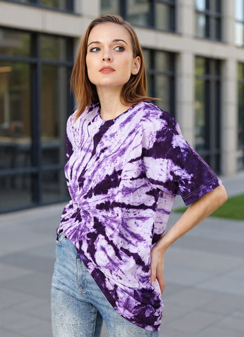 Pure Cotton TIe Dye Regular T-shirt - Lavender