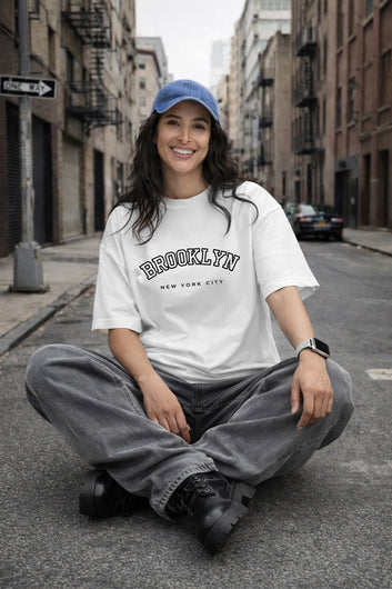 Brooklyn - Oversized White T-shirt