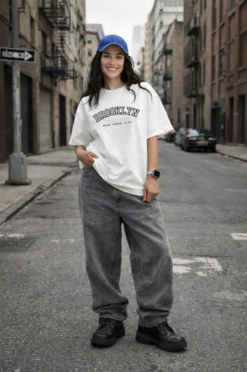 Brooklyn - Oversized White T-shirt