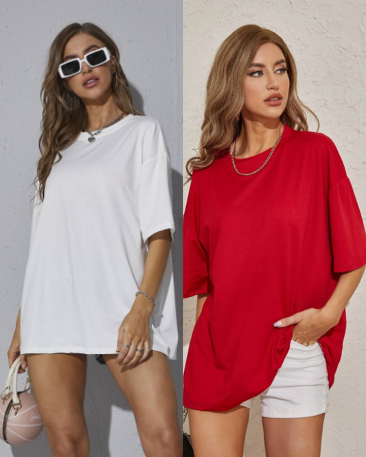 Combo Oversized - Red & White
