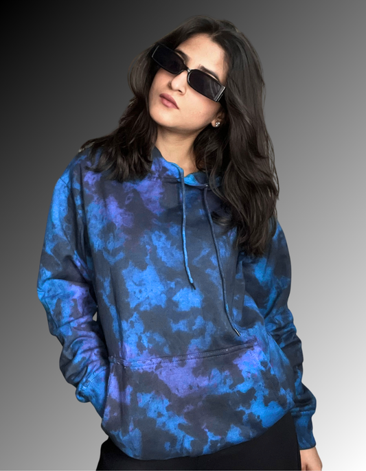 Blue Tie Dye Unisex Hoodie