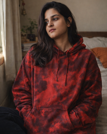 Red  Tie Dye Unisex Hoodie