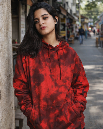 Red  Tie Dye Unisex Hoodie
