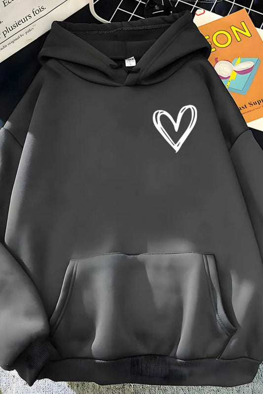 HEART BLACK UNISEX HOODIE