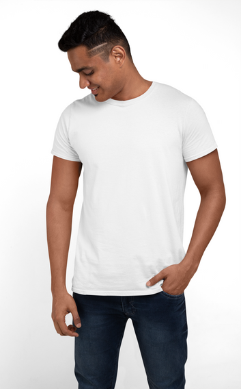 White Regular Solid T-shirt
