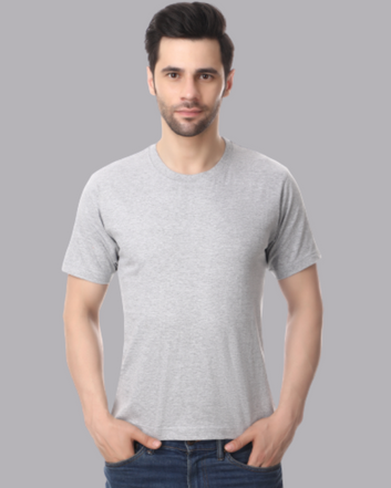 Grey Regular Solid T-shirt